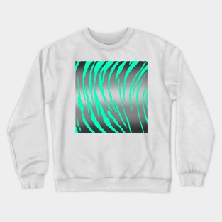 Silver Tiger Stripes Aqua Crewneck Sweatshirt